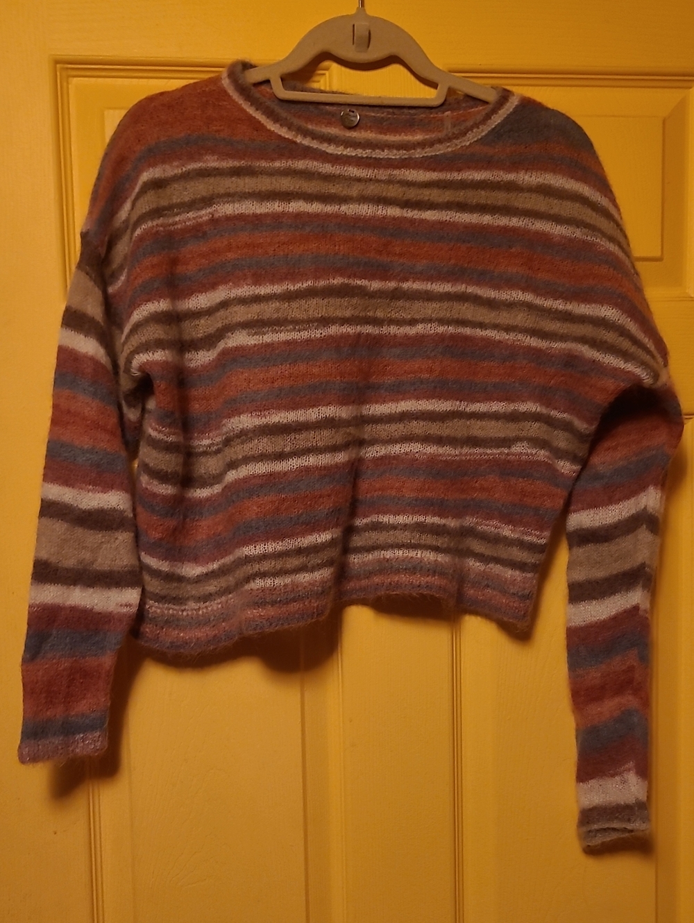 Margaret O'Leary Alpaca Mohair Striped Crewneck Sweater - Women's Small